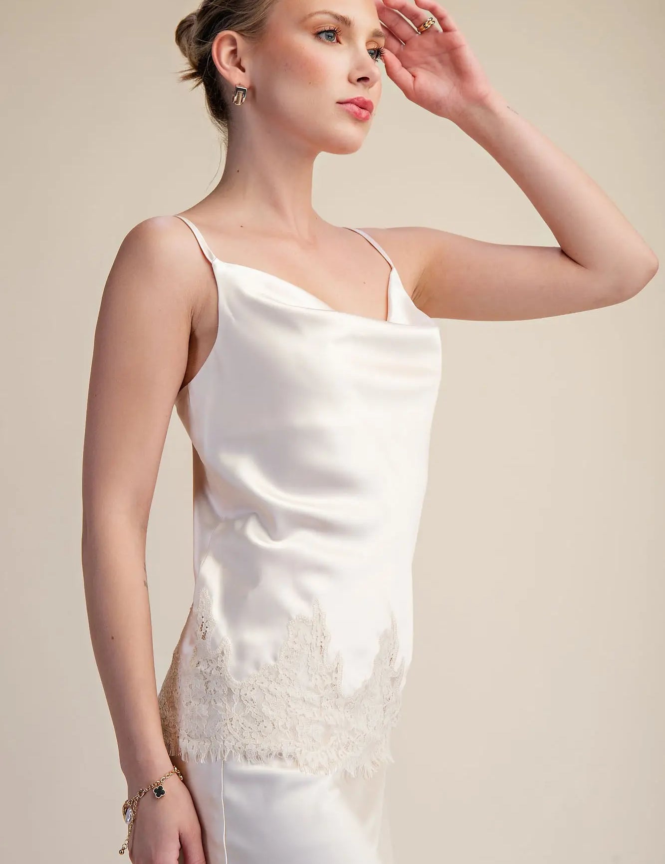 Elegance in Satin Cami - Cream