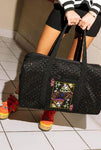 QOS Black Rhinestone QOS Duffle Bag
