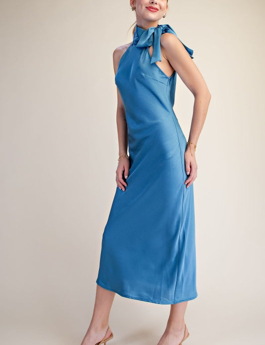 Evening Whisper Midi Dress - Blue