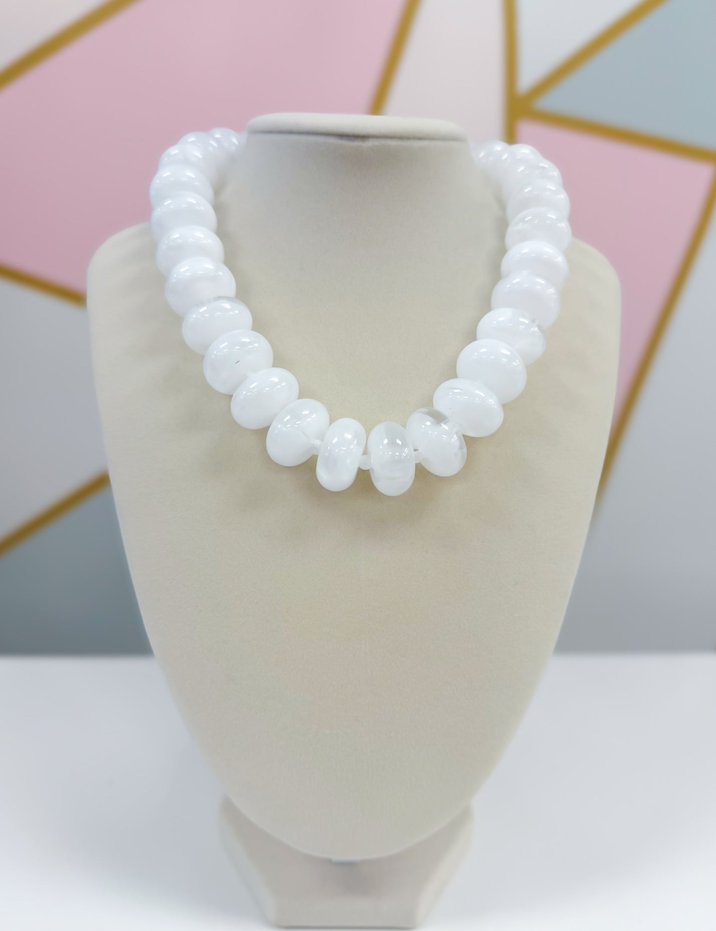 Scarlett Beaded Necklace - White