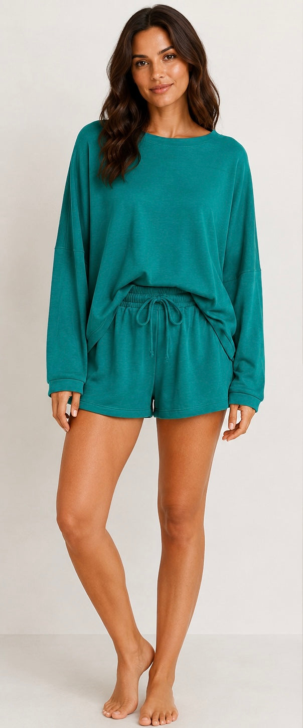 Living In It Dolman Set - Emerald
