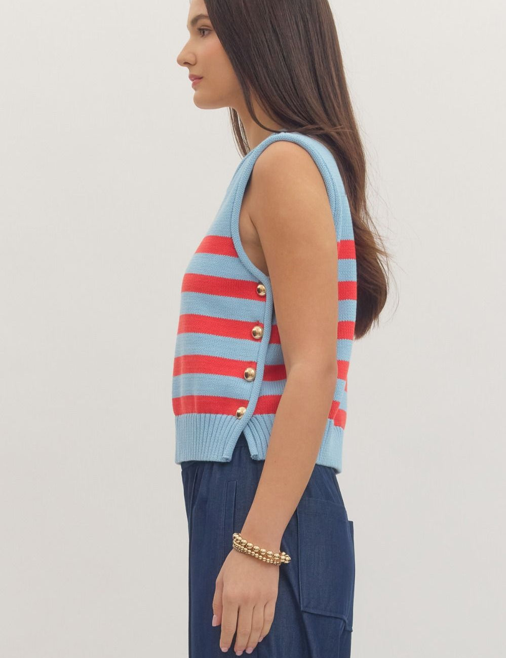 Chasing Sunshine Top - Blue/Red