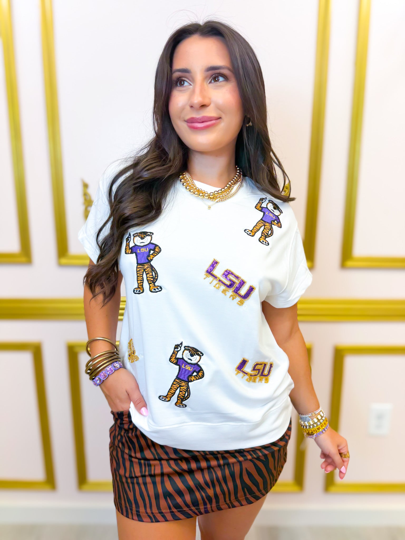 LSU Mixed Icons Emily Top