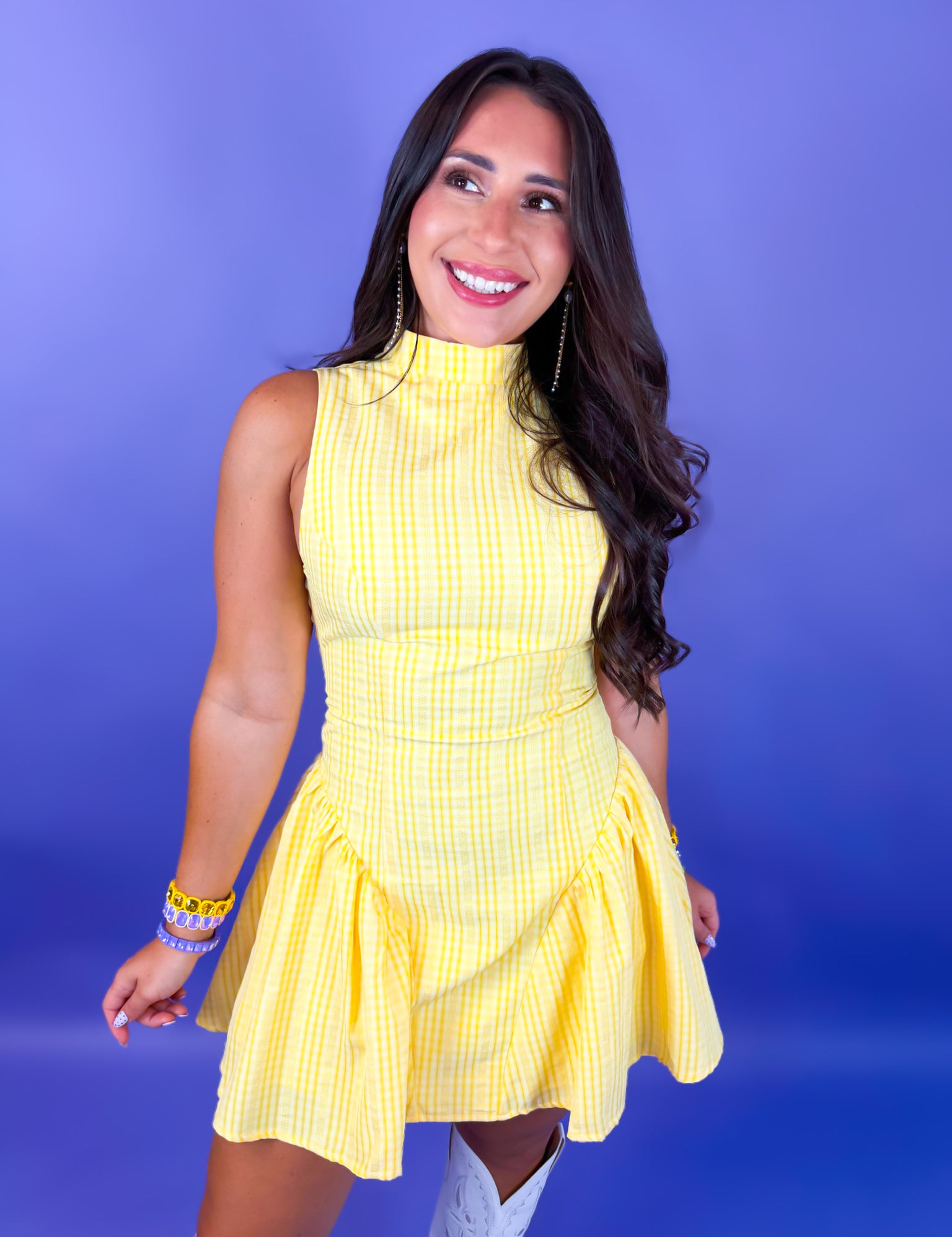 Touchdown Darling Mini Dress - Yellow