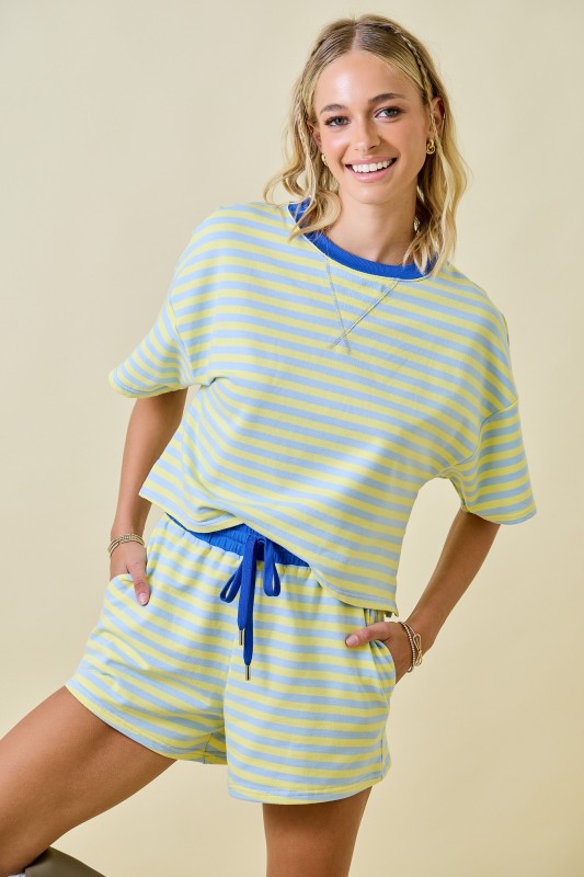 Weekend Stripes Set - Baby Blue/Butter