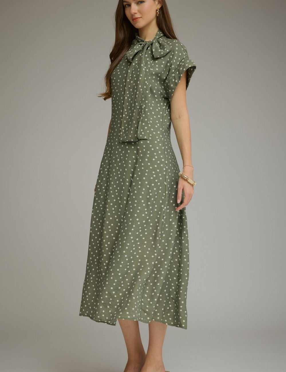 Poised & Pretty Midi Dress - Olive