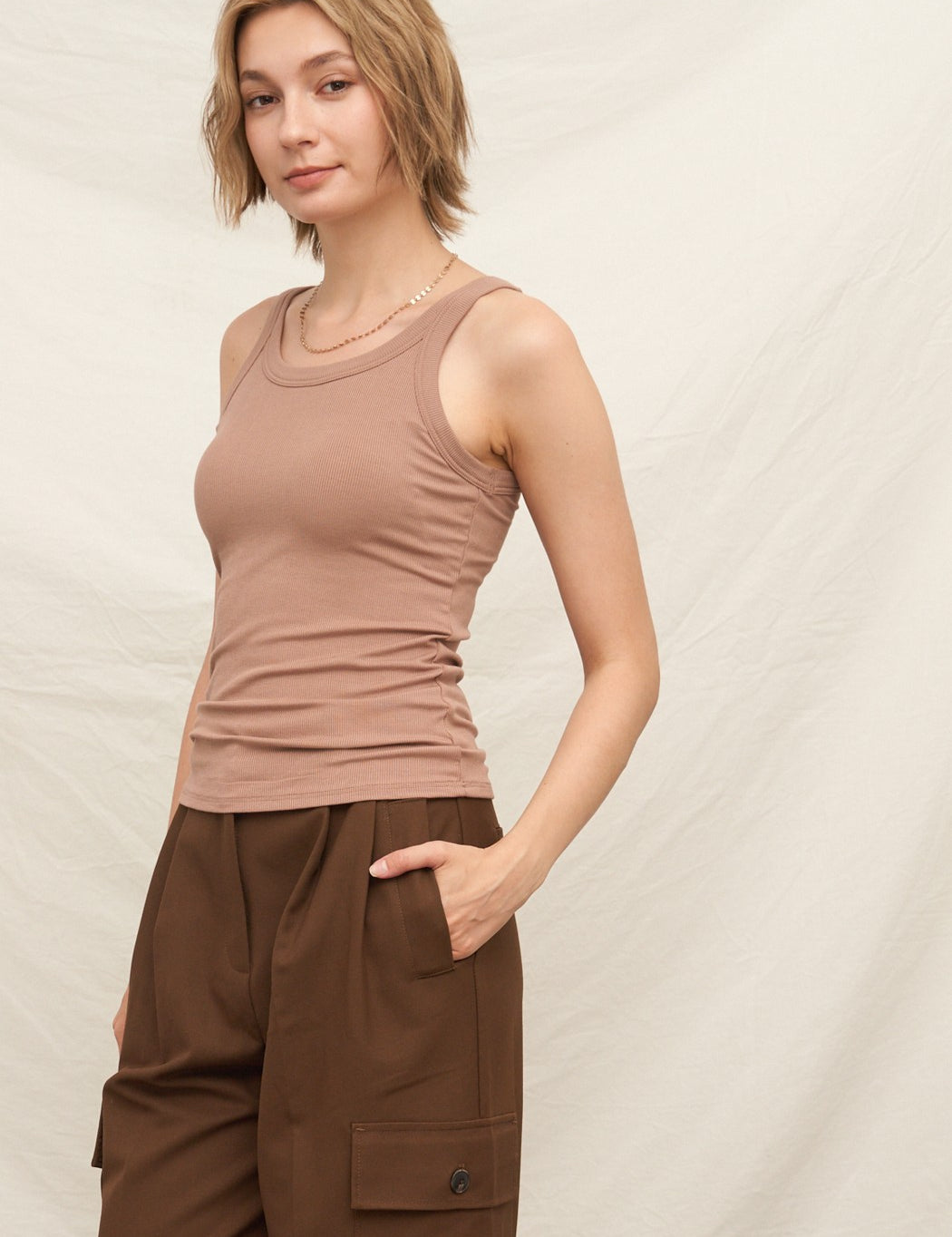 Only You Tank Top - Taupe