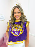 QOS LICENSED LSU FULL SEQUIN MASCOT TANK