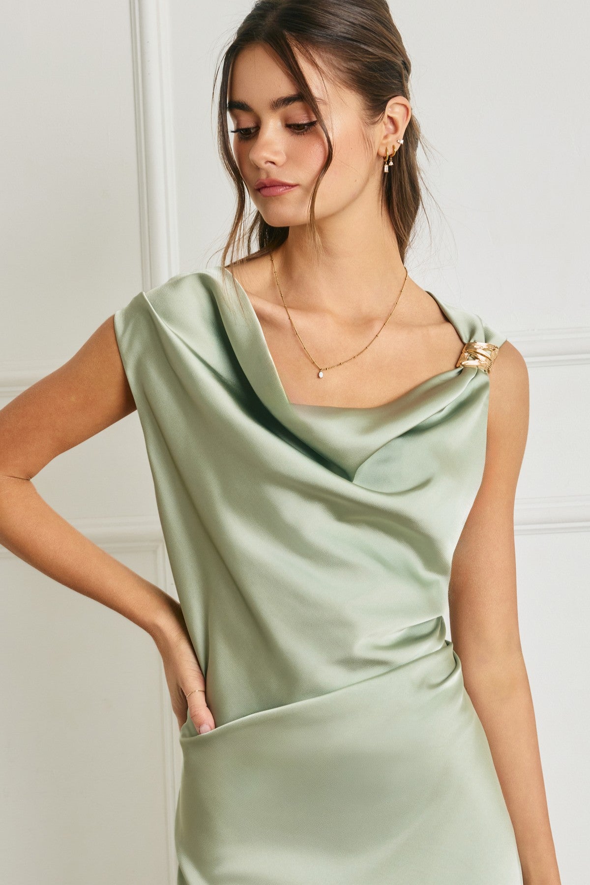 sage green bodycon midi dress Green Tea Midi Dress