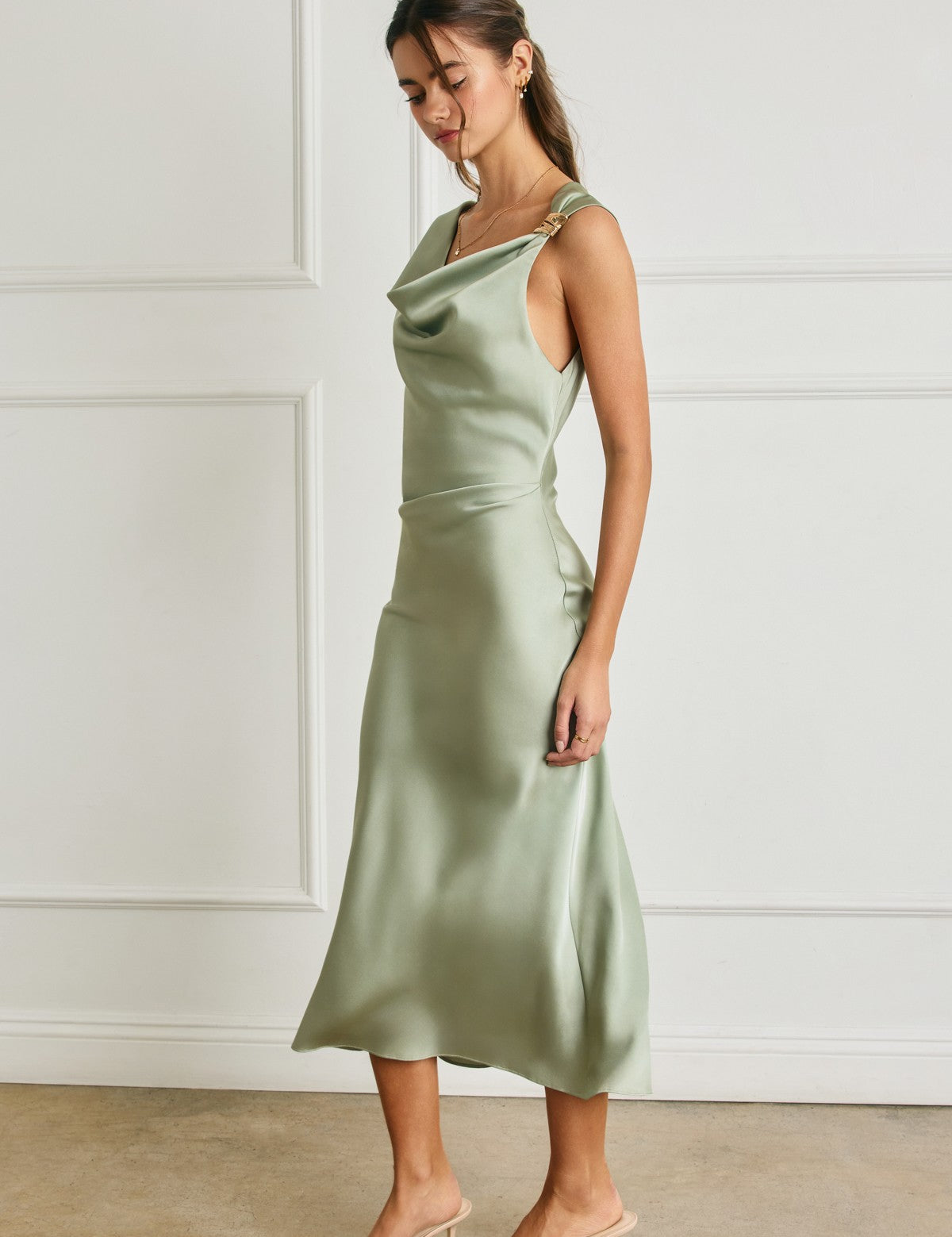 Green Tea Midi Dress - Sage