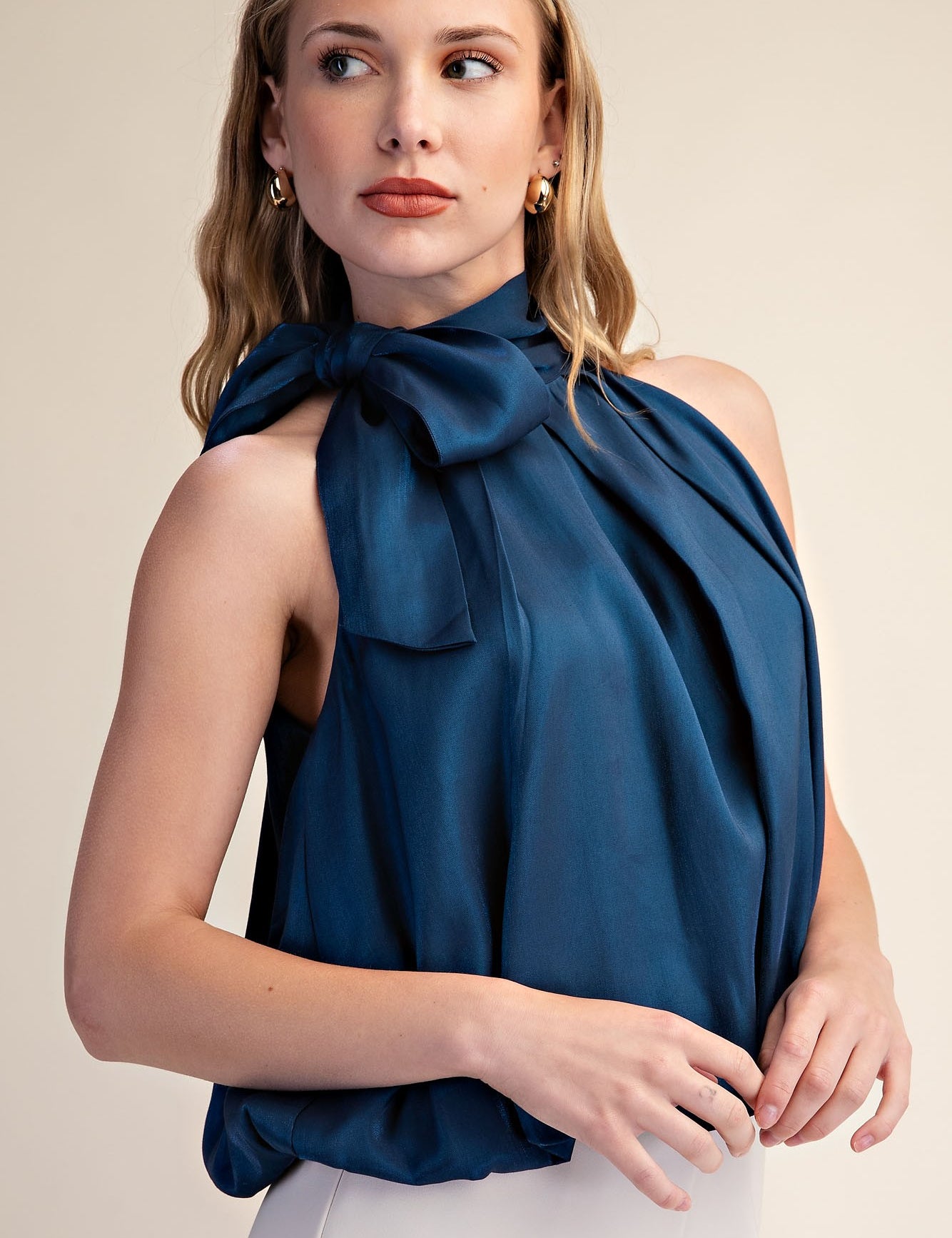 Effortless Allure Blouse - Navy