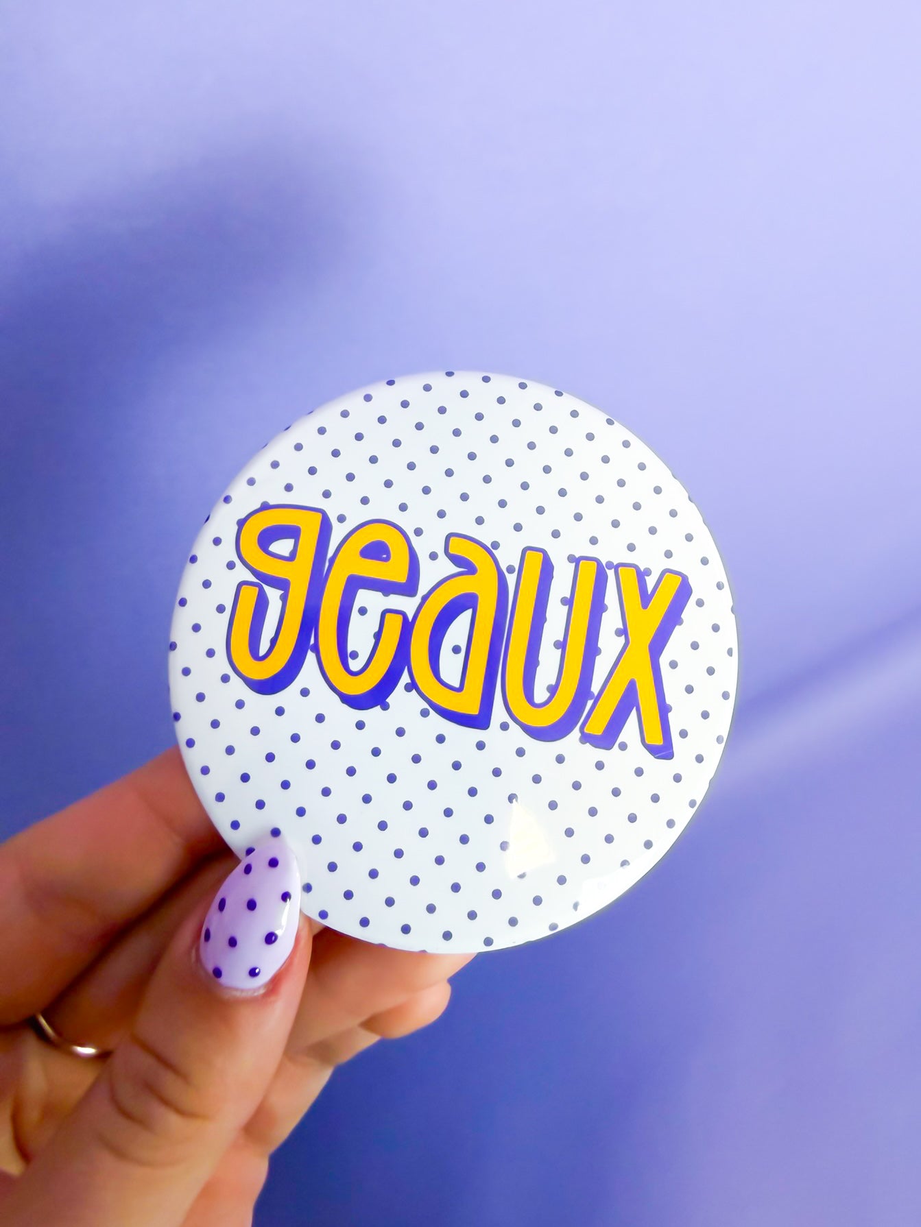 Geaux Polka Dot Button