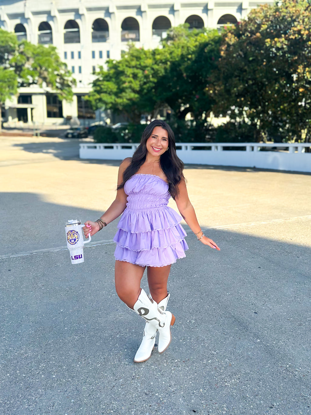 Easy To Please Romper Lavender
