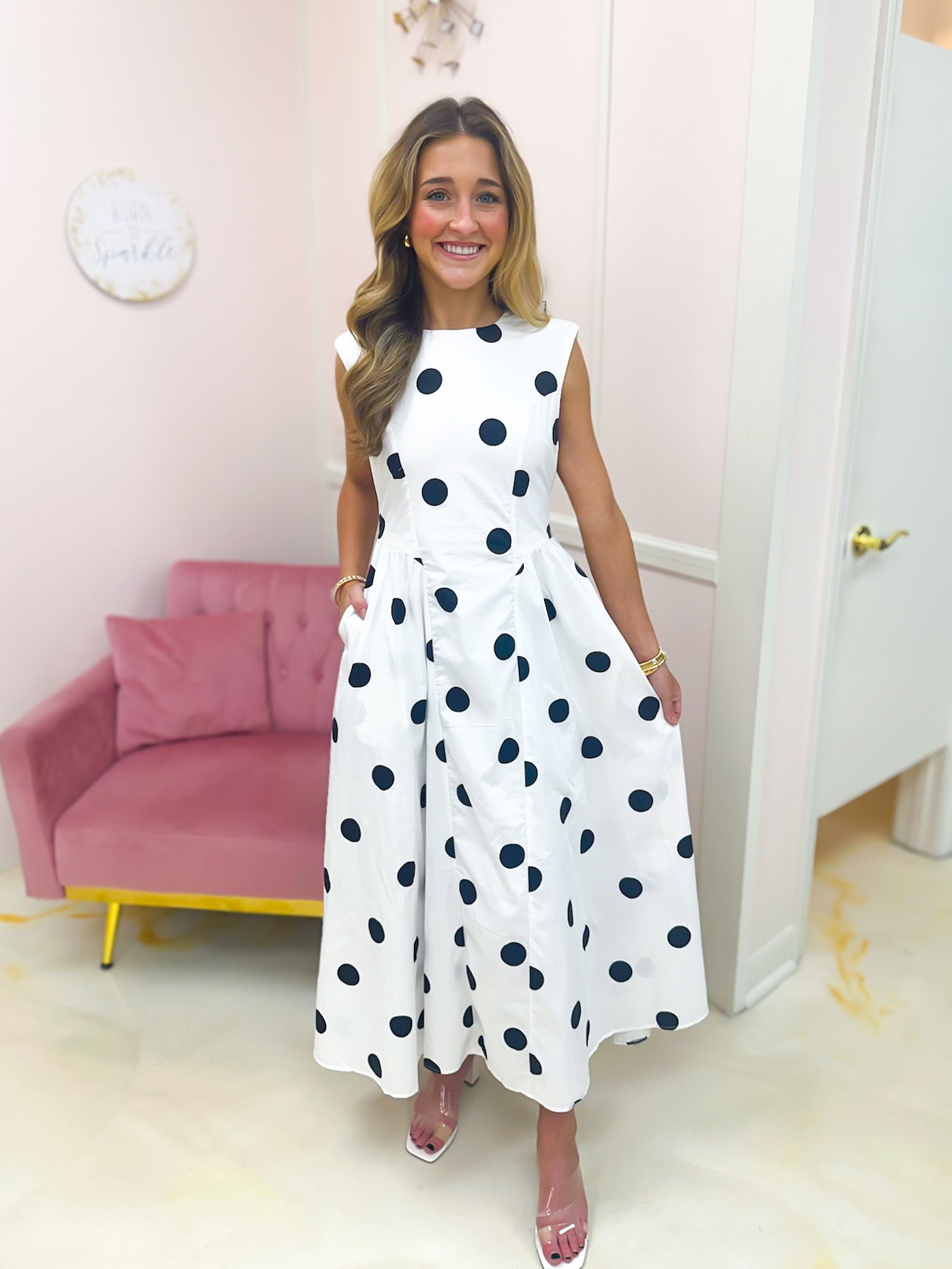 Polka Dot Probs Midi Dress