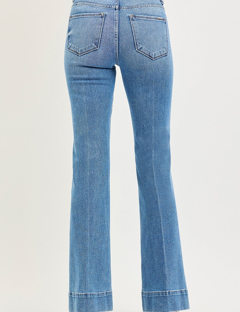 Risen Tummy Control Mid Rise Flare Jeans