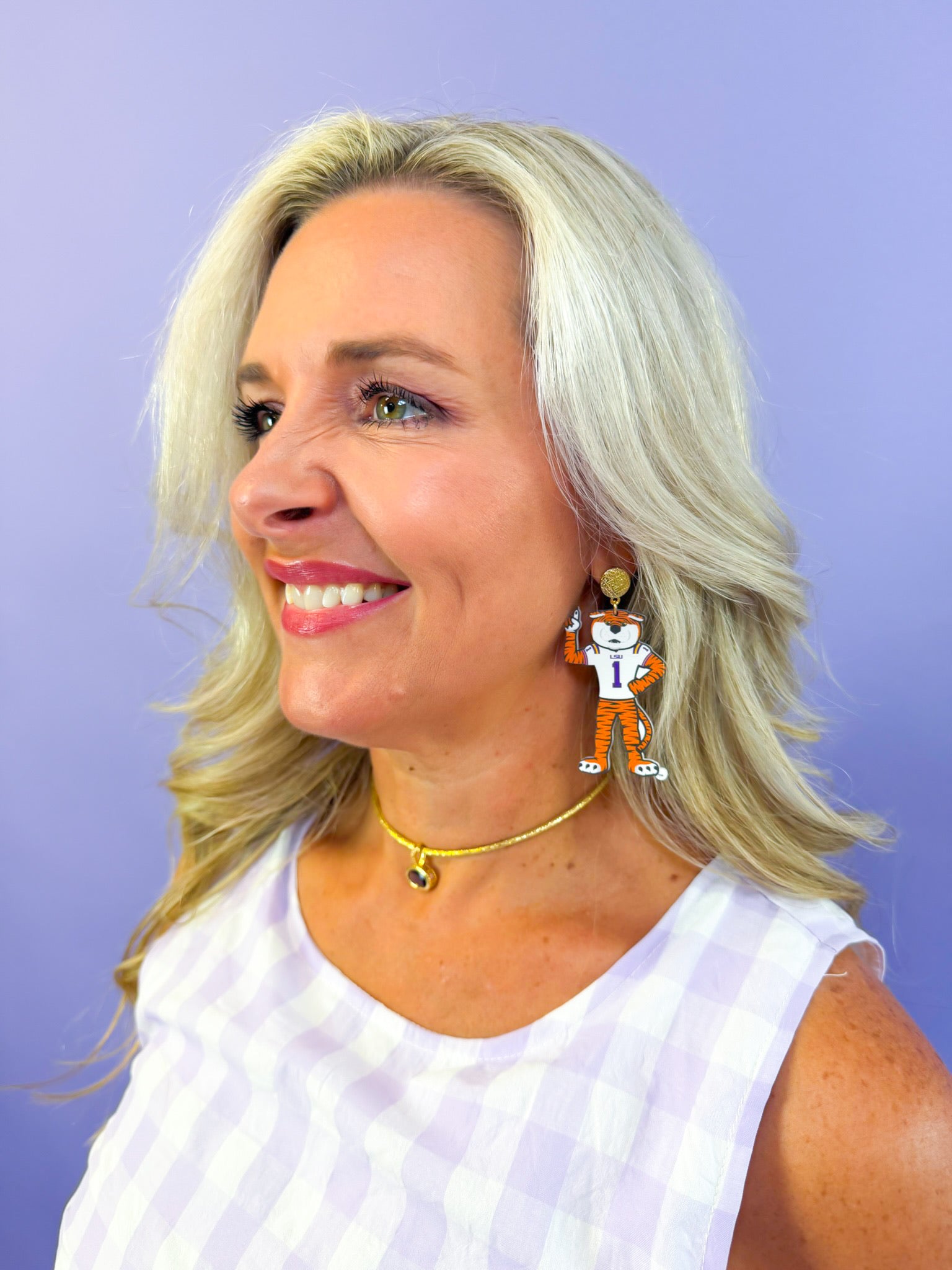 LSU Mike The Tiger Drop Earring