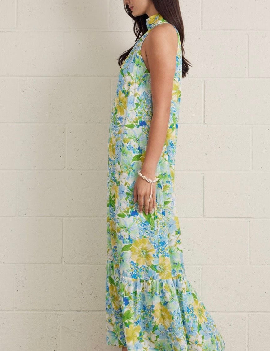 Bayou Breeze Floral Maxi Dress - Blue