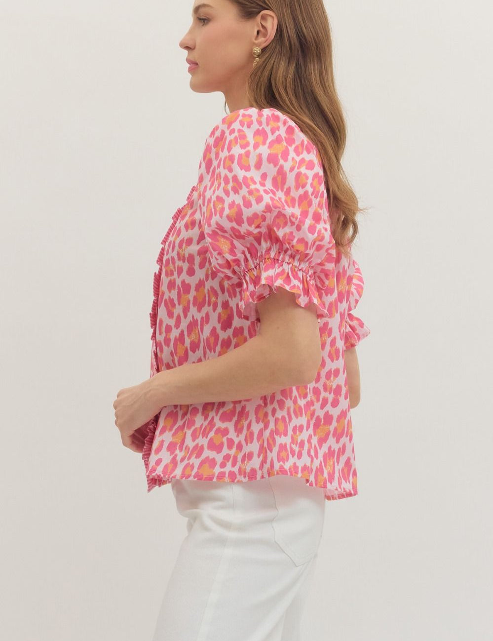 Leopard Party Top - Pink