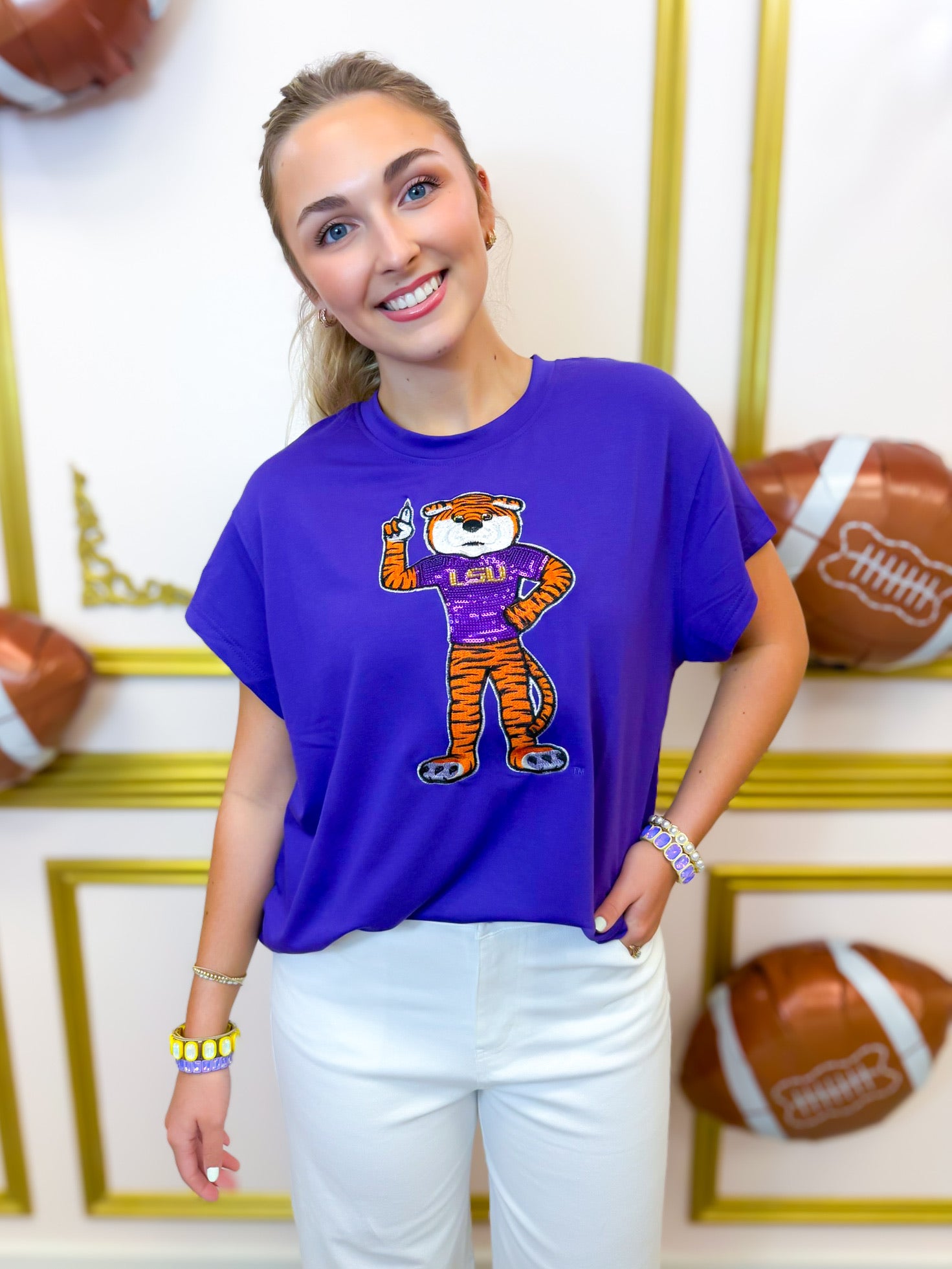 LSU Large Mascot Emily Top