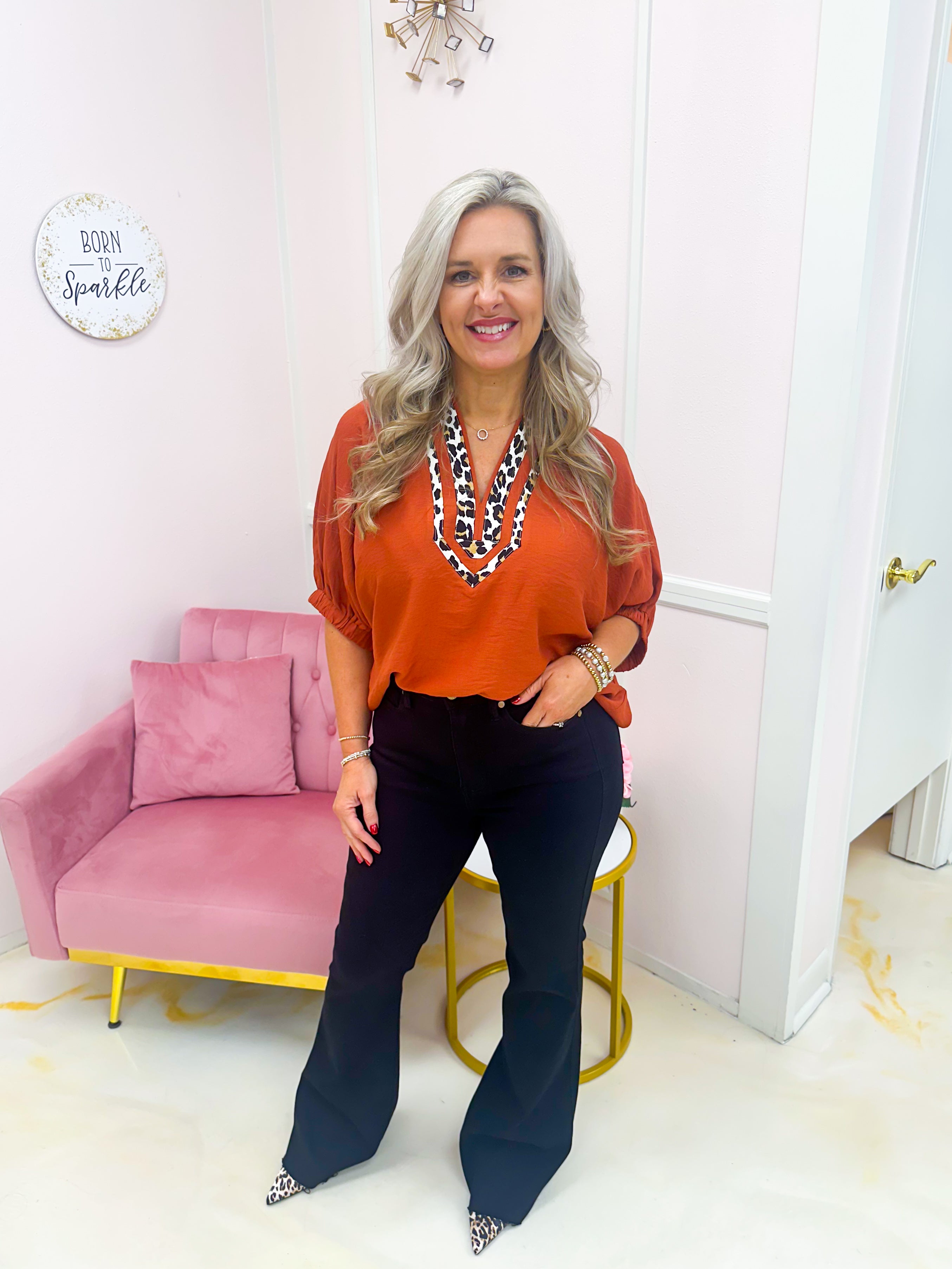 Spotted Charm Top Rust