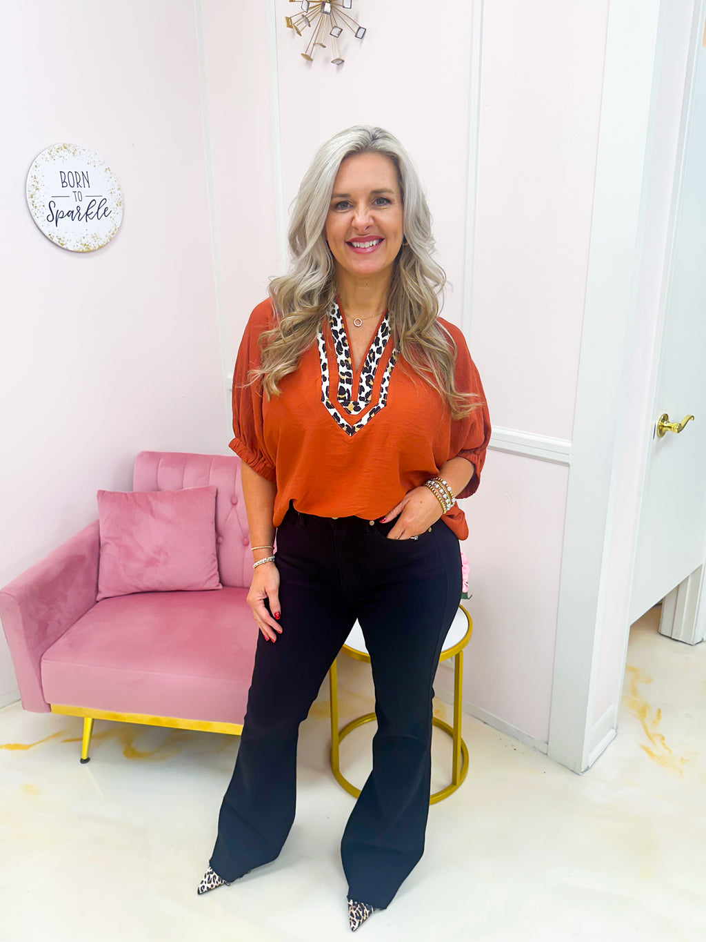 Spotted Charm Top Rust