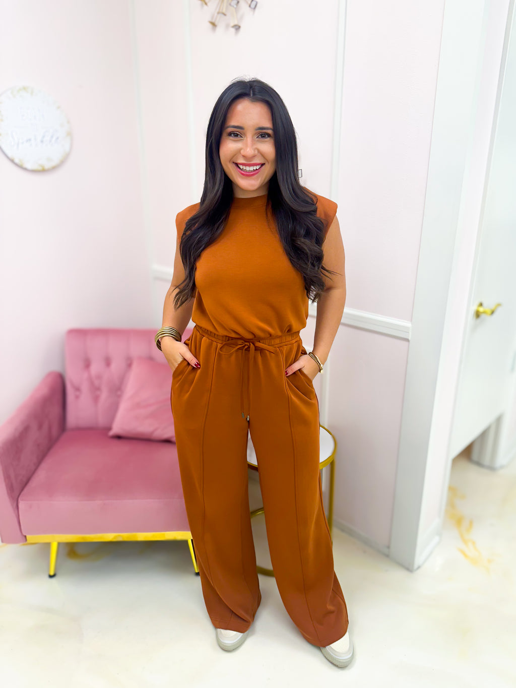 Pocketful Of Fall Jumpsuit Camel