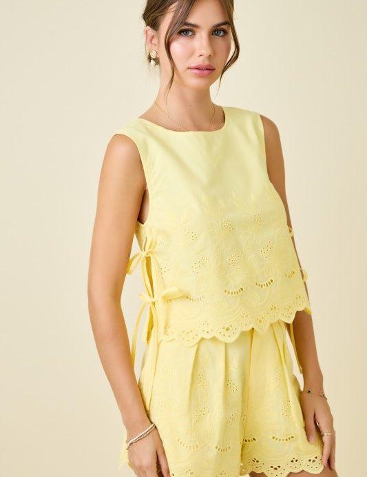 Eyelet Garden Set Lemon