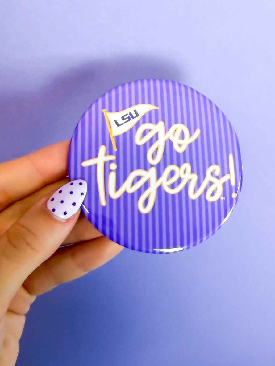 Go Tigers Pinstripe Button