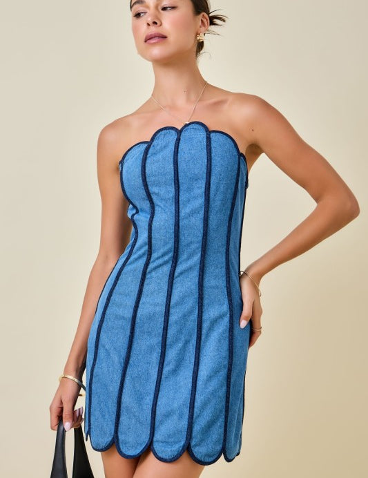 Denim Drama Mini Dress