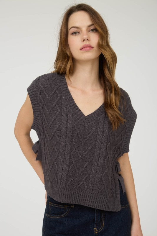 Layering Perfection Sweater Vest Charcoal