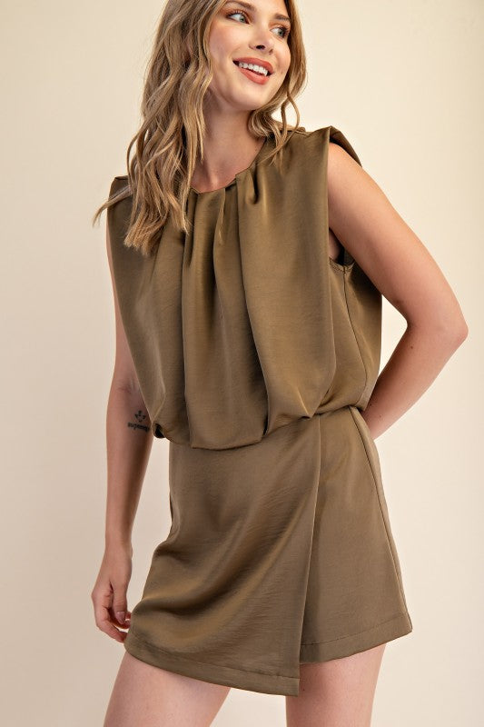 She's So Into You Romper Olive