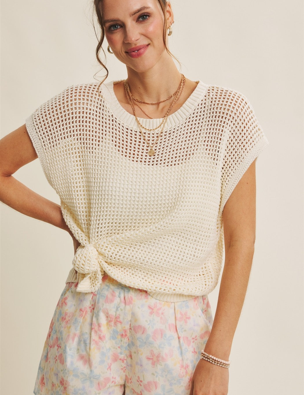 Sandbar Breeze Knit Top - Cream
