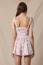 Hearts In Petals Romper - Blush