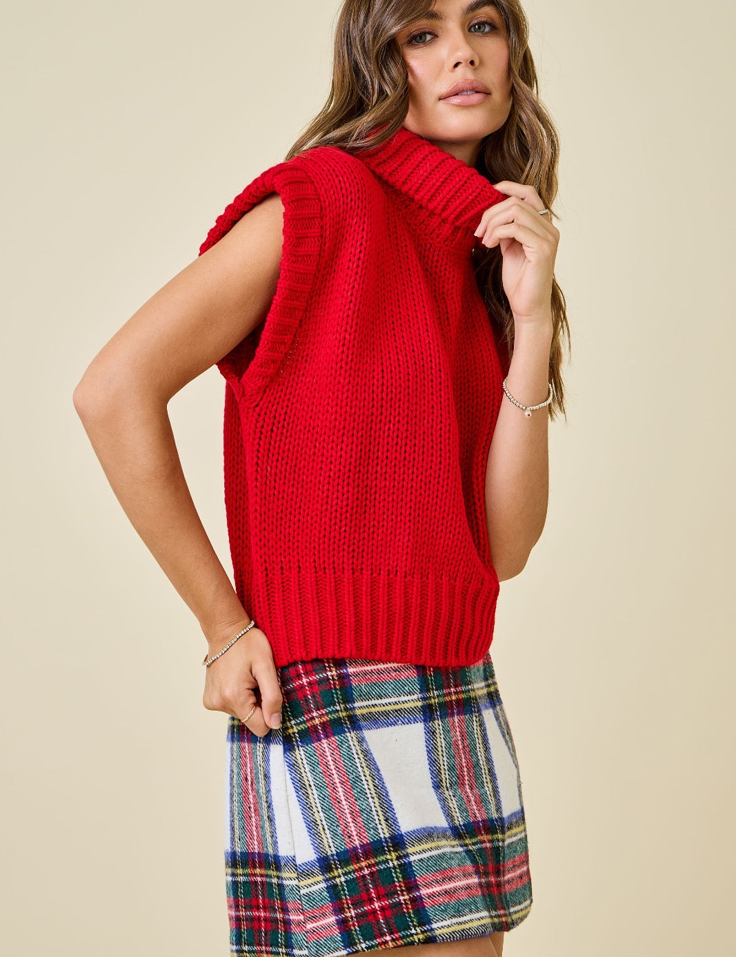 Softly Spoken Sweater Top - Red