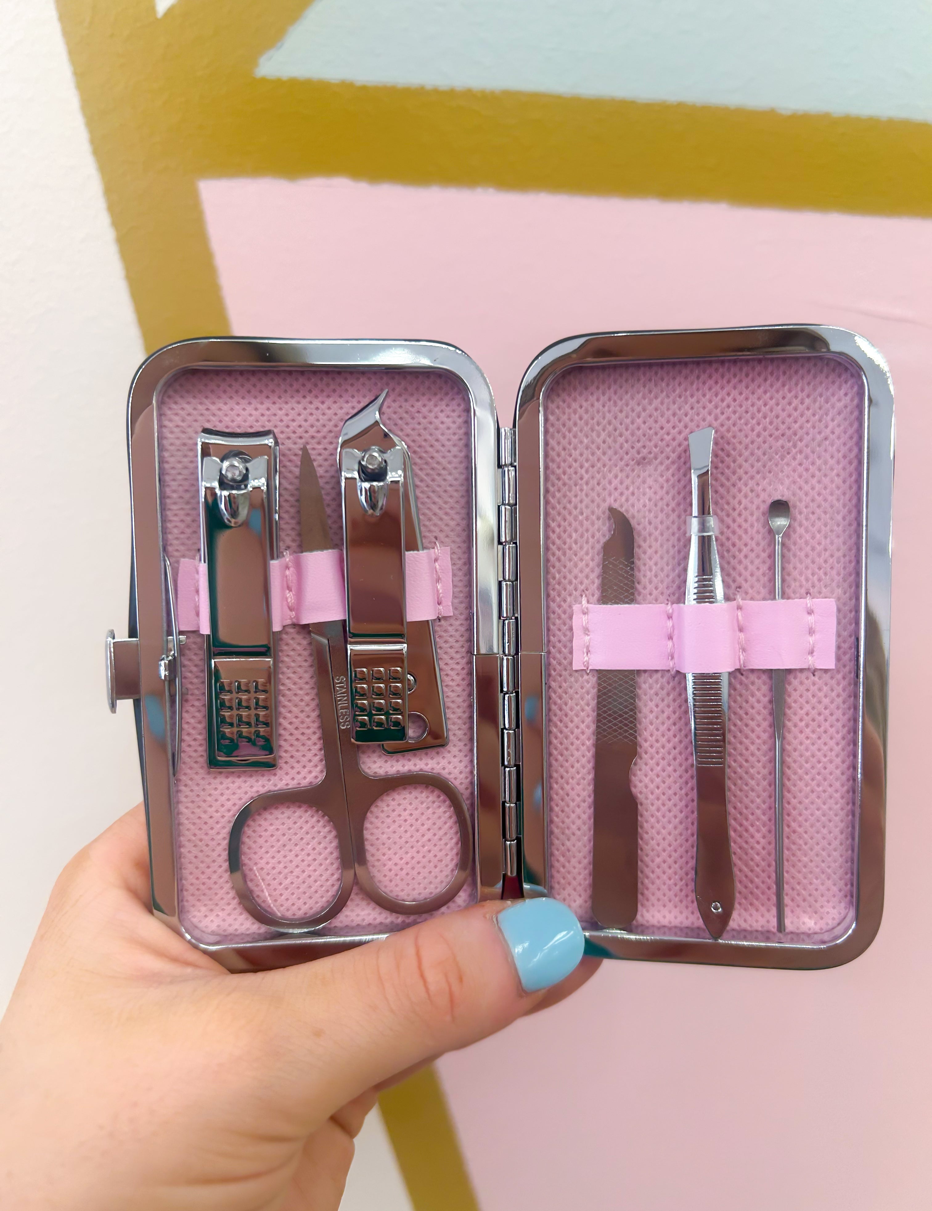 Travel Mani Kit - Pink Bows