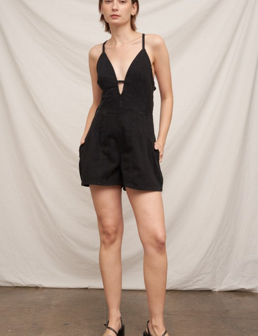 Blue Jean Baby Romper - Black