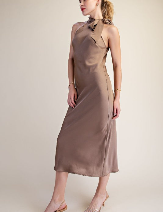 Evening Whisper Midi Dress - Mocha