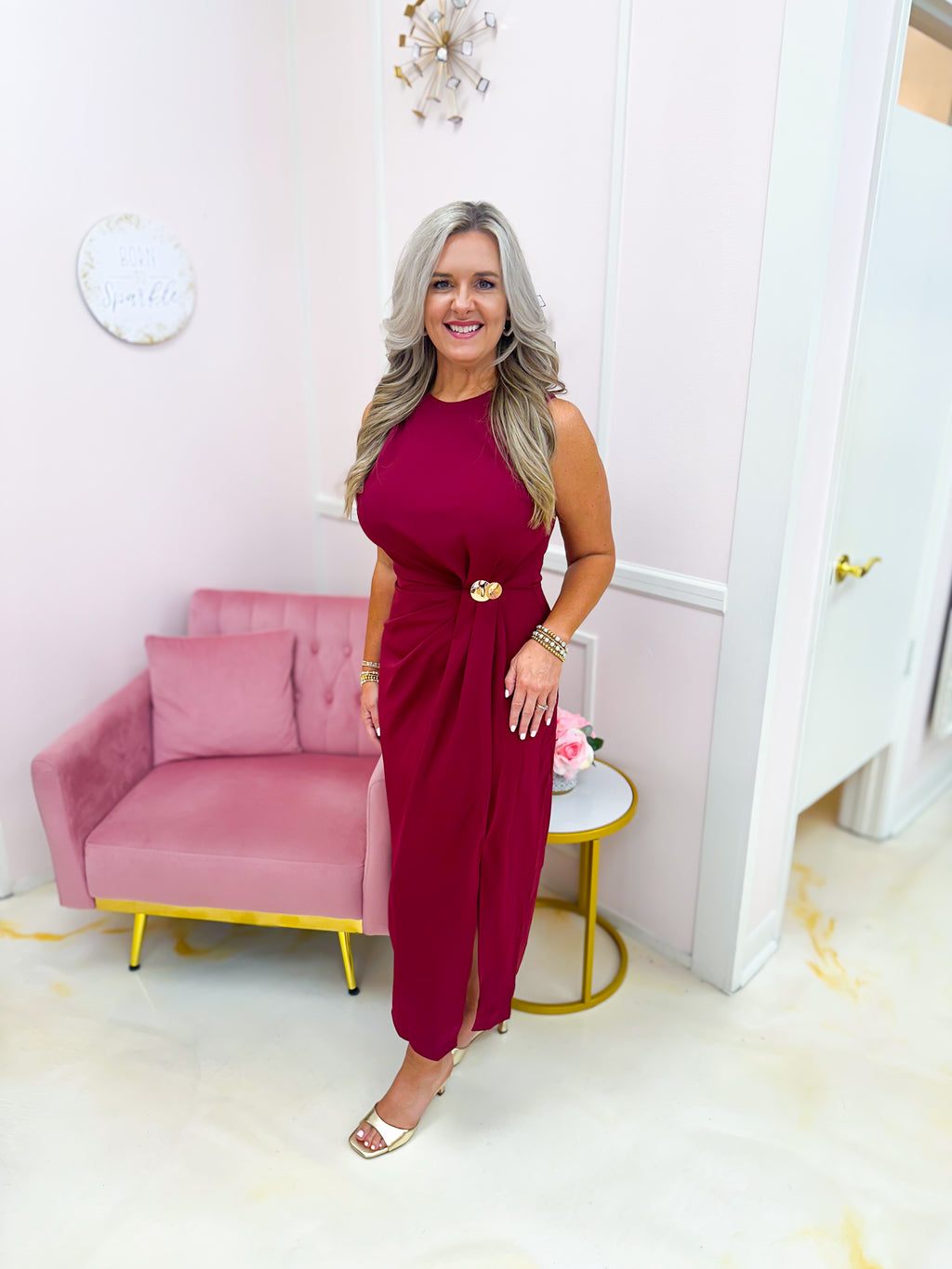 Class Act Dress Burgundy