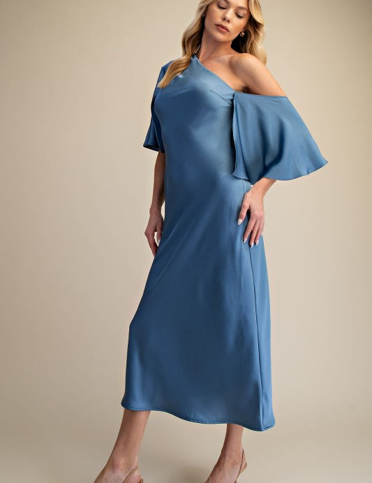 Whimsical Sense Of Style Midi Dress - Blue