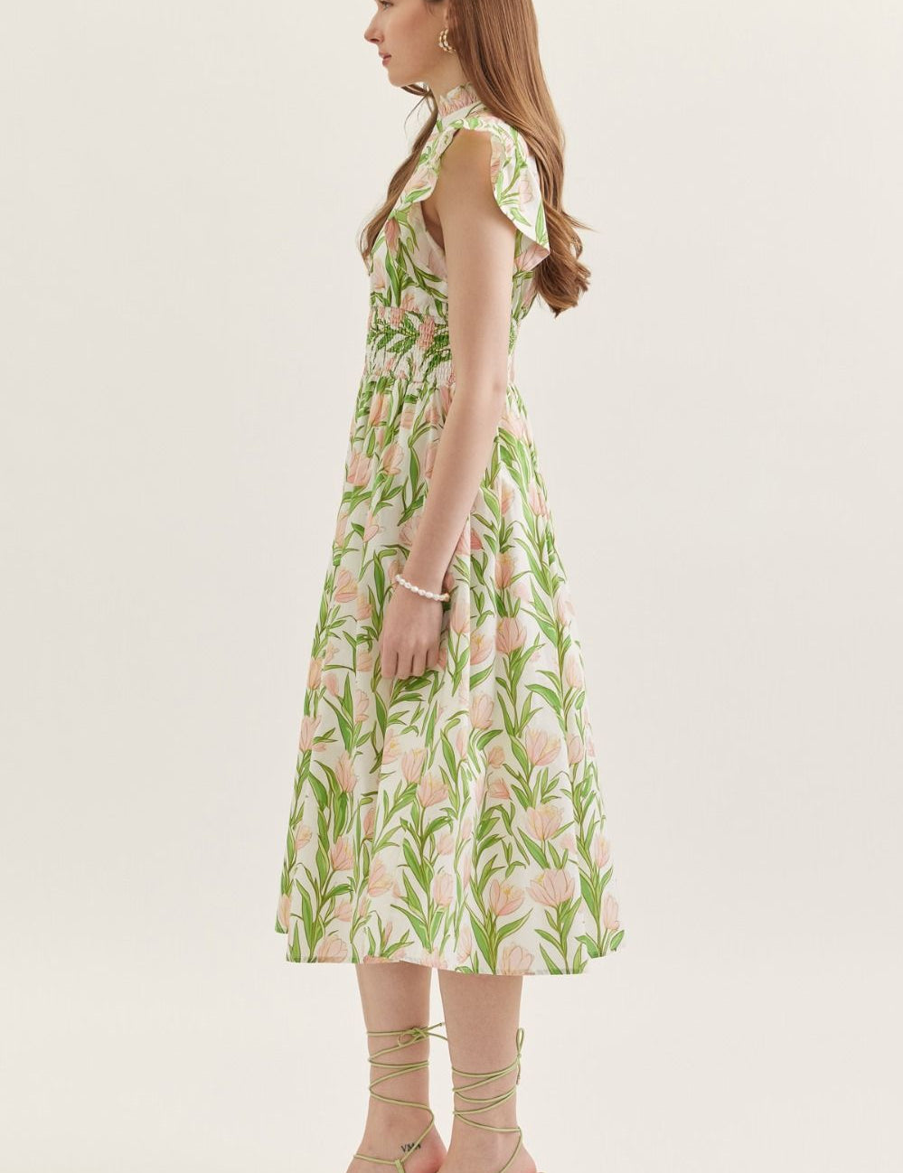 Petal Whisper Midi Dress