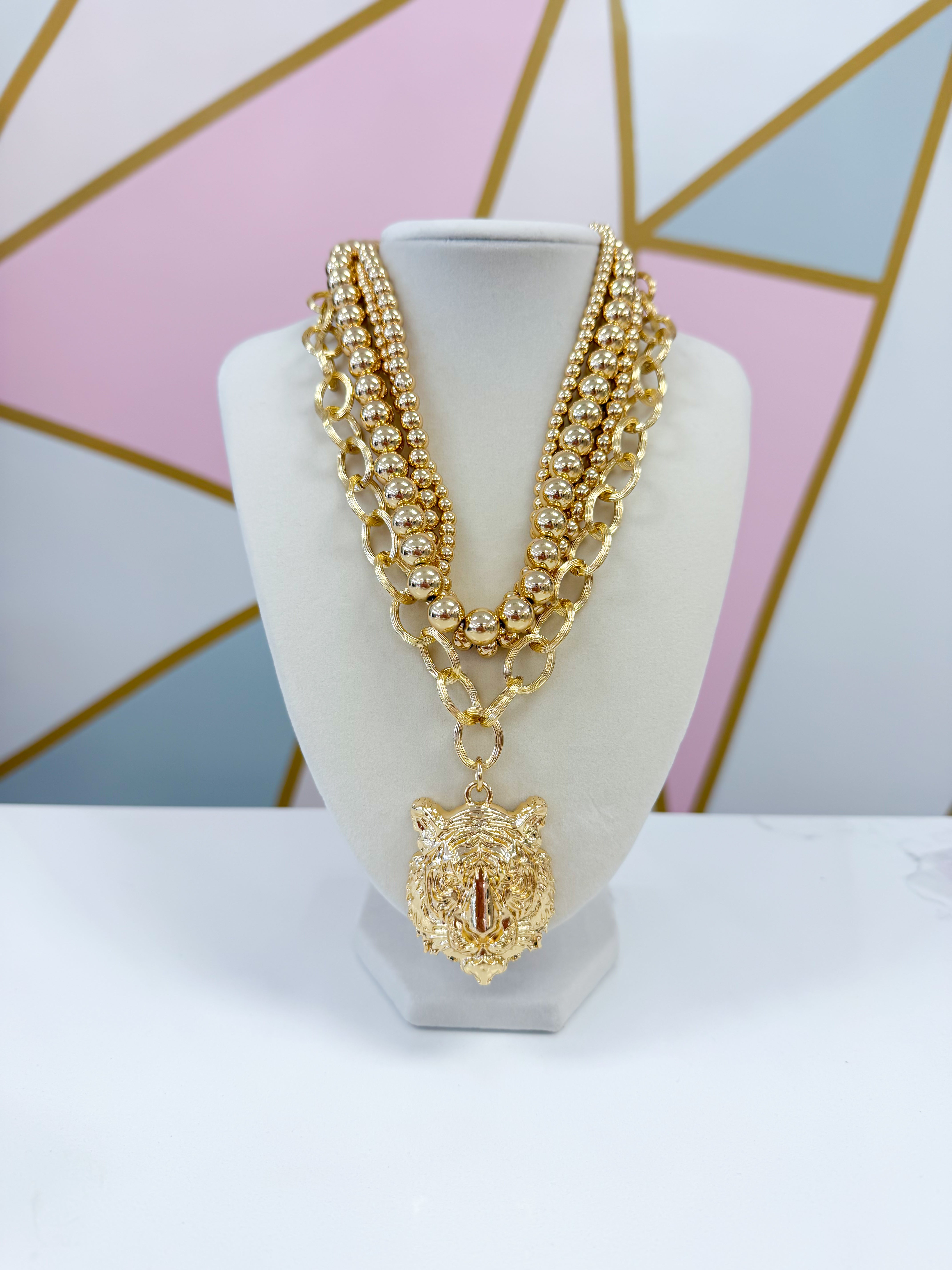 Bree Layered Necklace - Tiger Gold
