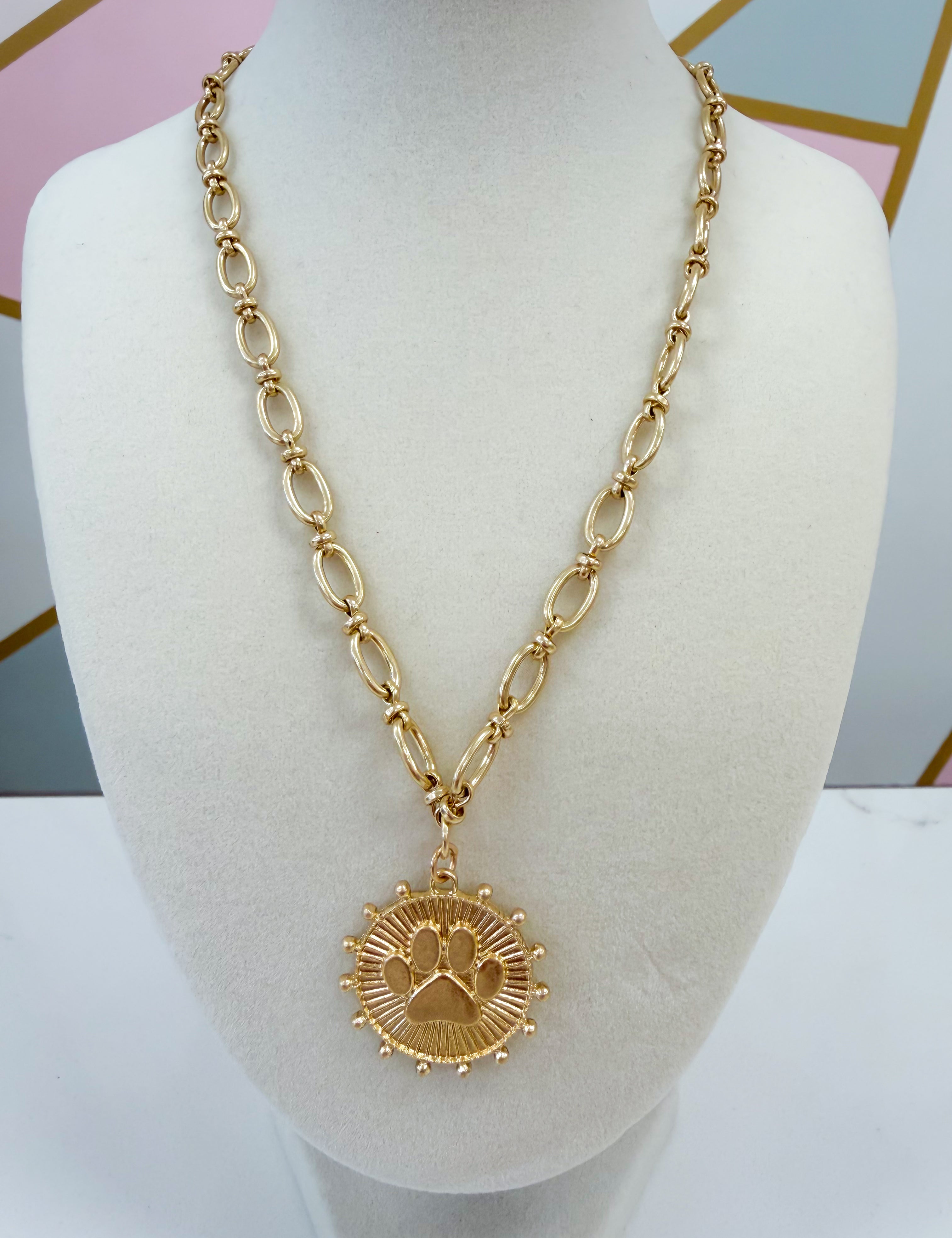 Carmen Coin Necklace - Paw Gold