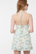 Haltered In Heaven Mini Dress - Blue