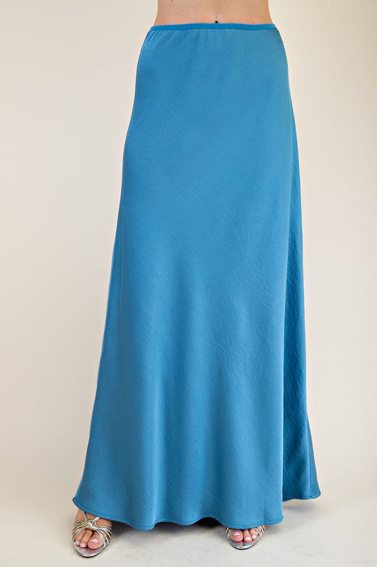 Sincerely Satin Skirt Blue