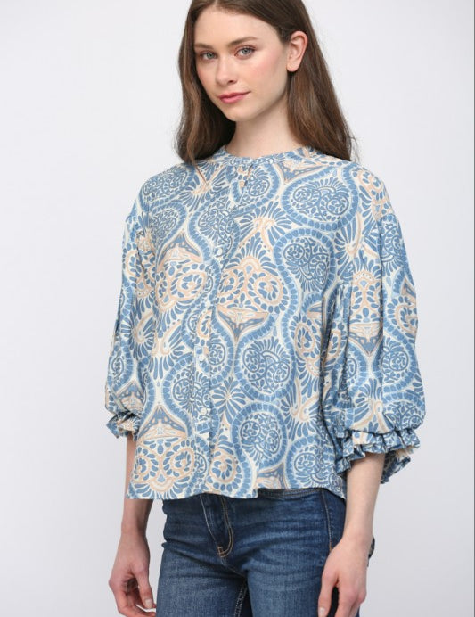 Porcelain Paisley Blouse