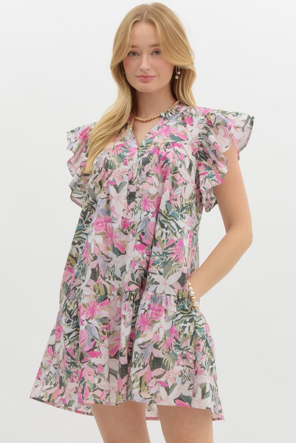 Sending Postcards Dress Pink