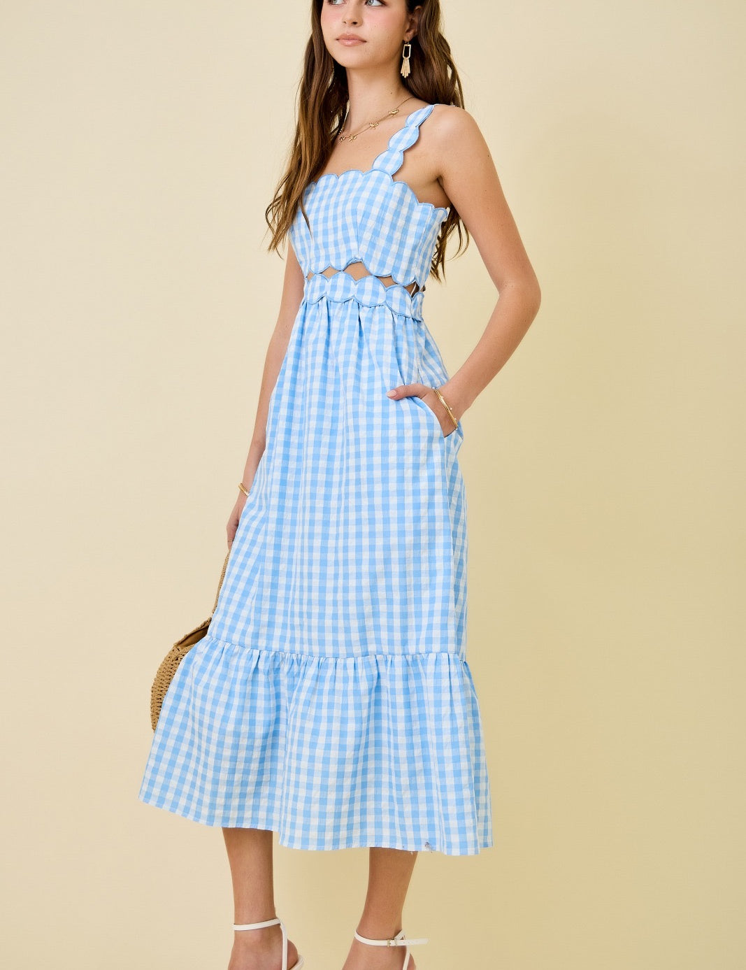 Carolina Sky Midi Dress - Blue