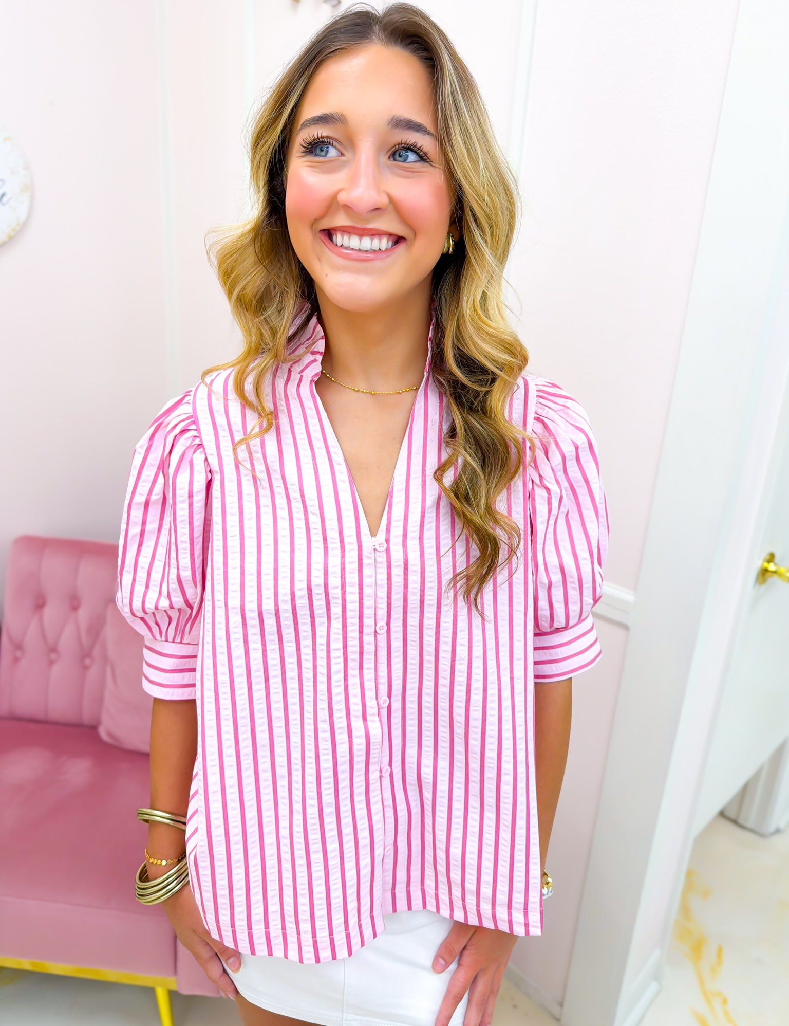 Brunch By The Bay Top - Pink