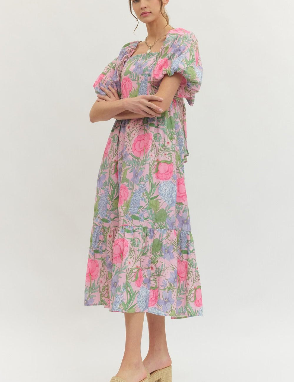 Blush Bloom Midi Dress