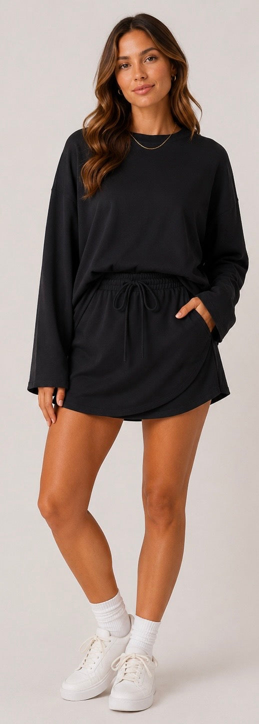 Living In It Dolman Set - Black